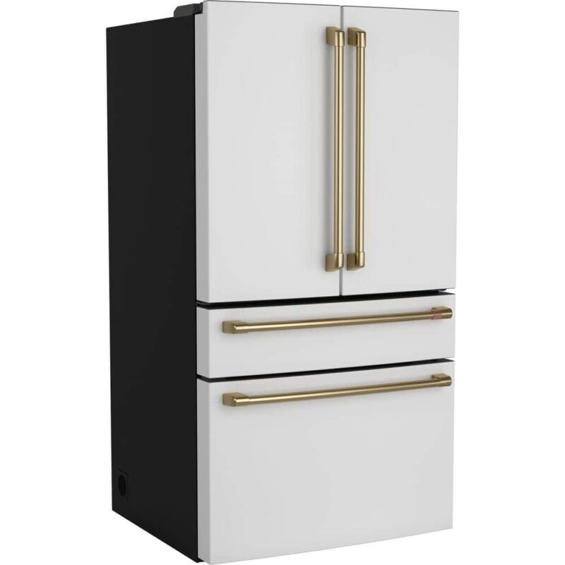 Smart Four Door French Door Refrigerator in Matte White with Dual-Dispense Autofill Pitcher