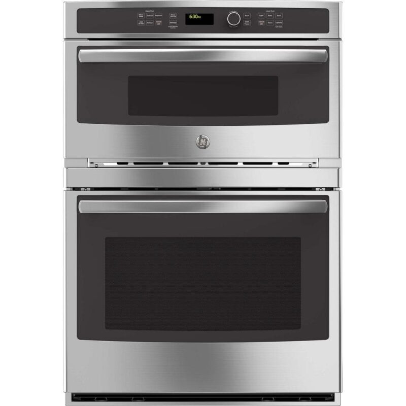 30 in. Double Electric Wall Oven with Built-In Microwave in Stainless Steel