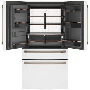 27.8 cu. ft. Smart 4- Door French Door Refrigerator with Convertible Middle Drawer in Matte White, Autofill Dispenser