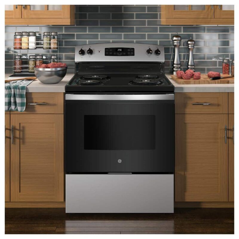 JB256RTSS 30 in. 4 Burner Element Free-Standing Electric Range in Stainless Steel