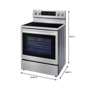 6.3 cu. ft. Smart True Convection InstaView Electric Range Single Oven with Air Fry in Printproof Stainless Steel
