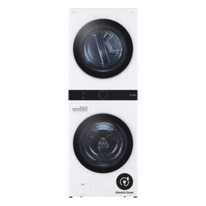 WashTower Stacked SMART Laundry Center 4.5 Cu.Ft. Front Load Washer & 7.4 Cu.Ft. Electric Dryer in White w/ Steam