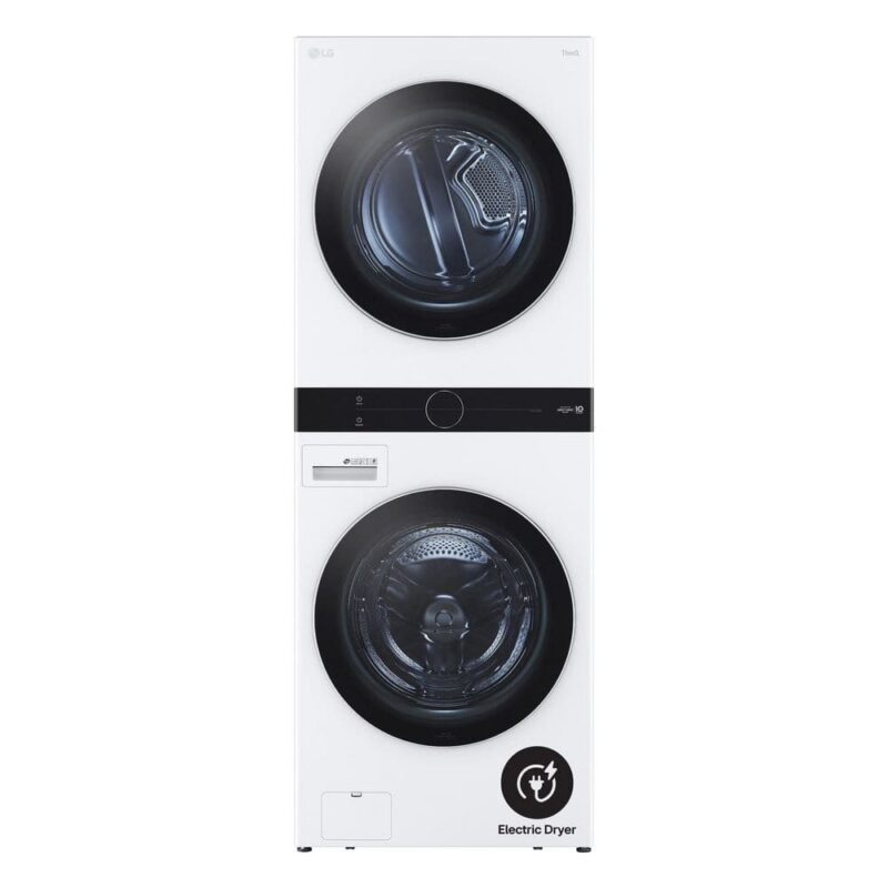WKEX200HWA WashTower Stacked SMART Laundry Center 4.5 Cu.Ft. Front Load Washer & 7.4 Cu.Ft. Electric Dryer in White w/ Steam