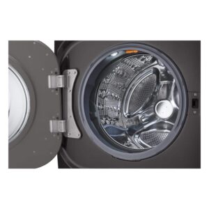5.2 cu. Ft Stackable SMART Front Load Washer in Black Steel with Steam & Turbowash Technology